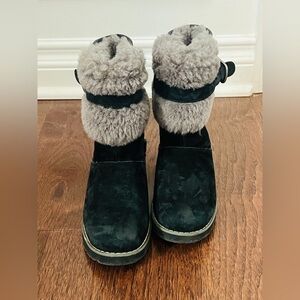 UGG Black Boots with Soft Gray Interior for youth size 13